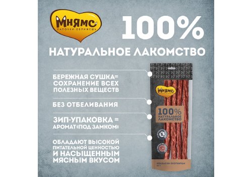 Мнямс 100% Натуральное лакомство для собак Колбаски Охотничьи