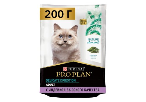 PRO PLAN NATURE ELEMENTS / Сухой корм ПРО ПЛАН для взрослых кошек при чувствительном пищеварении с индейкой
