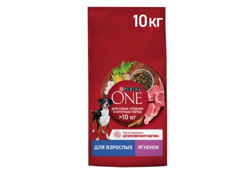 PURINA ONE ADULT / Сухой корм Пурина УАН для взрослых собак средних и крупных пород с ягненком