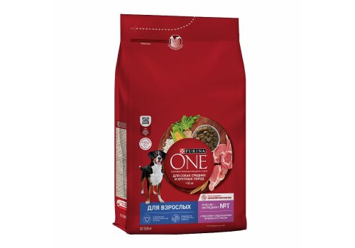 PURINA ONE ADULT / Сухой корм Пурина УАН для взрослых собак средних и крупных пород с ягненком