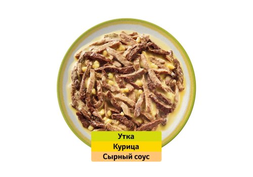 Whiskas Аппетитный микс / Паучи Вискас для взрослых кошек Курица Утка с Сырным соусом (цена за упаковку)