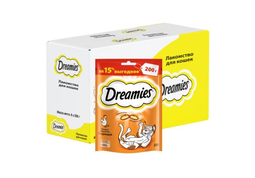 Dreamies / Лакомство Дримис для кошек Подушечки с Курицей