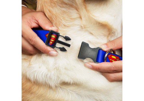 Buckle-Down / Ошейник Бакл-Даун для собак с пластиковой застёжкой Супермен синий