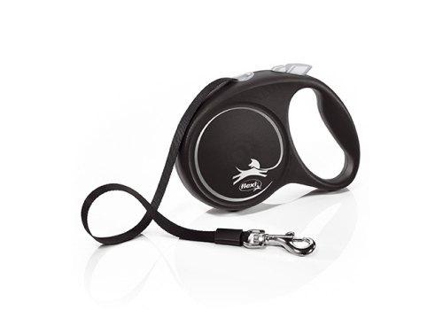 flexi Black Design M tape 5 m, for dogs up to 25 kg / Рулетка флекси для собак весом до 25 кг, лента 5 м