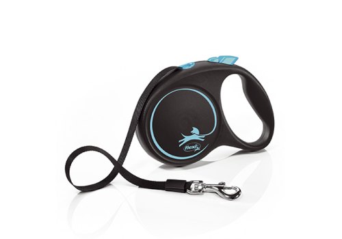 flexi Black Design M tape 5 m, for dogs up to 25 kg / Рулетка флекси для собак весом до 25 кг, лента 5 м