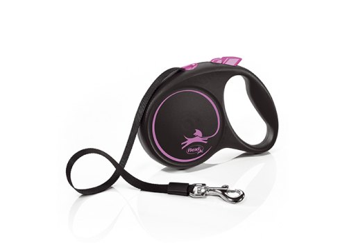 flexi Black Design M tape 5 m, for dogs up to 25 kg / Рулетка флекси для собак весом до 25 кг, лента 5 м