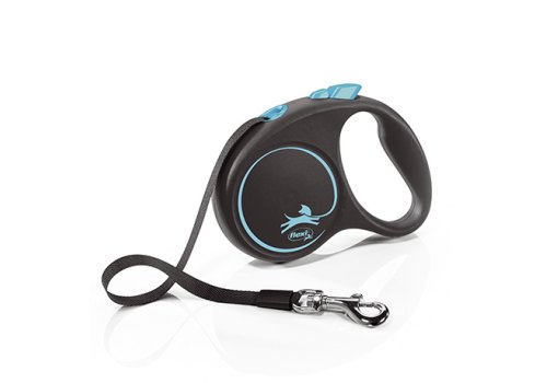 flexi Black Design S tape 5 m, for dogs up to 15 kg / Рулетка флекси для собак весом до 15 кг, лента 5 м