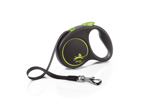 flexi Black Design S tape 5 m, for dogs up to 15 kg / Рулетка флекси для собак весом до 15 кг, лента 5 м