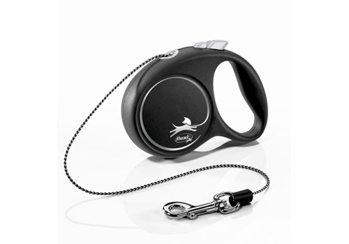 flexi Black Design XS cord 3 m, for dogs up to 8 kg / Рулетка флекси для собак весом до 8 кг, трос 3 м