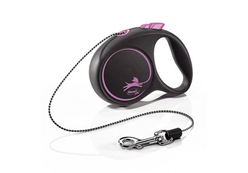 flexi Black Design XS cord 3 m, for dogs up to 8 kg / Рулетка флекси для собак весом до 8 кг, трос 3 м