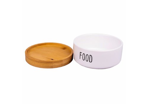 Mr.Kranch Food / Миска керамическая на подставке Белая