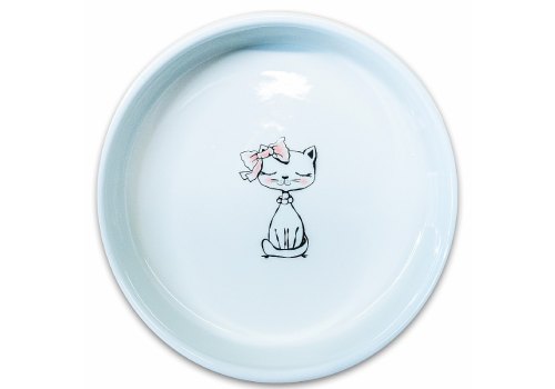 Mr.Kranch / Миска керамическая для кошек Кошка с бантиком 370 мл