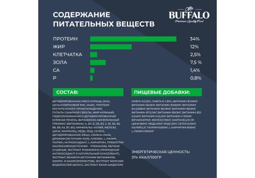 Mr.Buffalo Adult Sterilized / Сухой корм Мистер Бафало для Стерилизованных кошек Курица