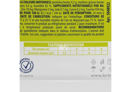 Brit Premium Sterilised Gravy Lamb & Beef / Паучи Брит Премиум для Стерилизованных кошек Ягненок и Говядина в соусе (цена за упаковку)