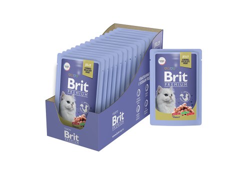 Brit Premium Jelly Trout / Паучи Брит Премиум для кошек Форель в желе (цена за упаковку)