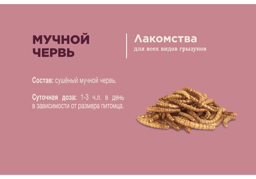 Little One Snack Mealworms / Лакомство Литтл Уан для всеядных грызунов Мучной червь