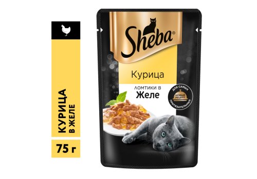 Sheba / Паучи Шеба для кошек Курица ломтики в Желе (цена за упаковку)