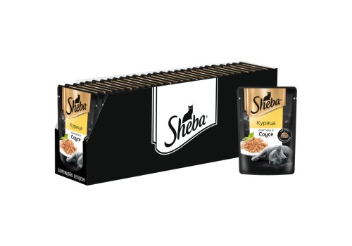 Sheba / Паучи Шеба для кошек Курица ломтики в Соусе (цена за упаковку)