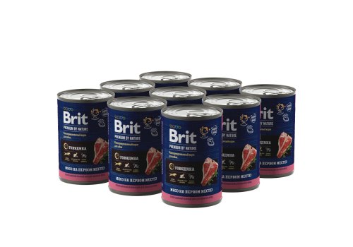 Brit Premium by Nature / Консервы Брит для взрослых собак всех пород Говядина (цена за упаковку)