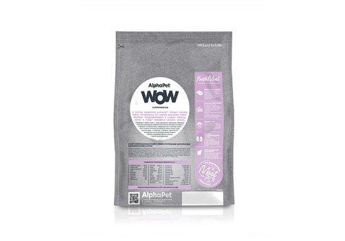 AlphaPet Wow Superpremium / Сухой корм АльфаПет для Домашних кошек Утка потрошки