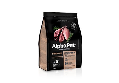 AlphaPet Superpremium Sterilised / Сухой корм АльфаПет для Стерилизованных кошек Ягненок индейка