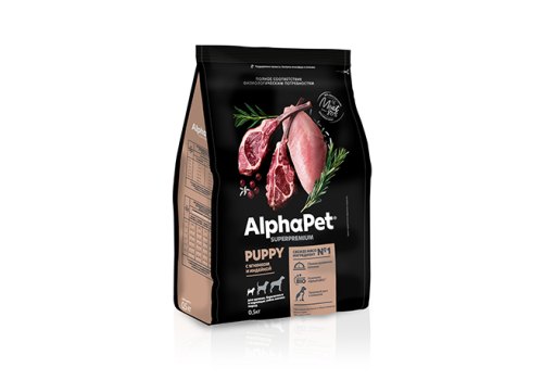 AlphaPet Puppy Superpremium / Сухой корм АльфаПет для Щенков, беременных и кормящих собак Мелких пород Ягненок индейка