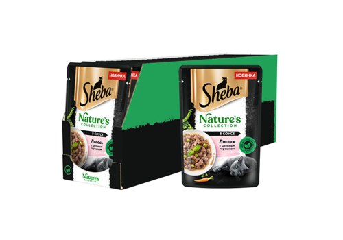 Sheba Natures / Паучи Шеба для кошек Лосось и Горох Паучи (цена за упаковку)