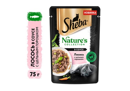 Sheba Natures / Паучи Шеба для кошек Лосось и Горох Паучи (цена за упаковку)