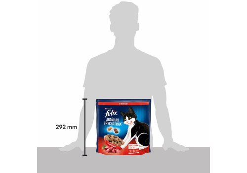 FELIX ДВОЙНАЯ ВКУСНЯТИНА / Сухой корм Пурина Феликс для взрослых кошек с мясом