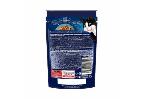 FELIX SENSATIONS / Влажный корм Паучи Феликс Сенсейшенс в соусе для взрослых кошек с говядиной (цена за упаковку)