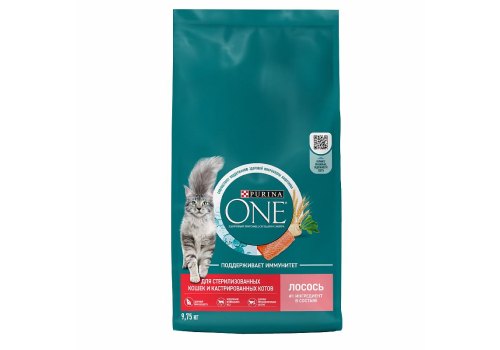 PURINA ONE STERILISED / Сухой корм Пурина УАН для взрослых стерилизованных кошек с лососем