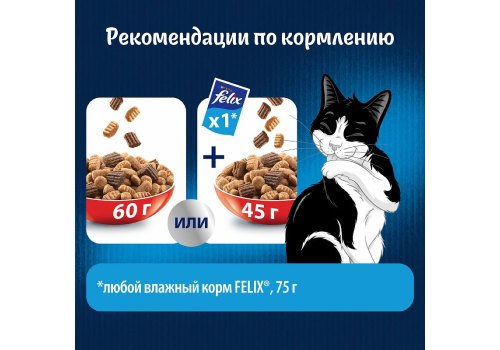 FELIX ДВОЙНАЯ ВКУСНЯТИНА / Сухой корм Пурина Феликс для взрослых кошек с мясом