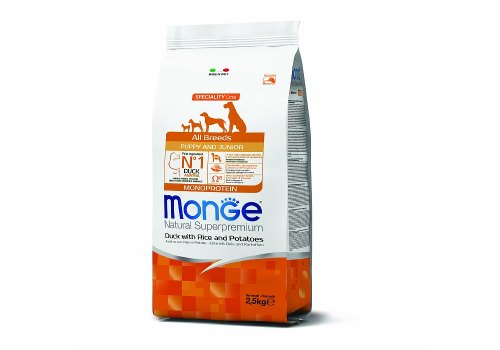 Monge Puppy and Junior Speciality Line Monoprotein All Breeds Duck rice potatoes / Сухой корм Монж для Щенков всех пород Утка с рисом и картофелем