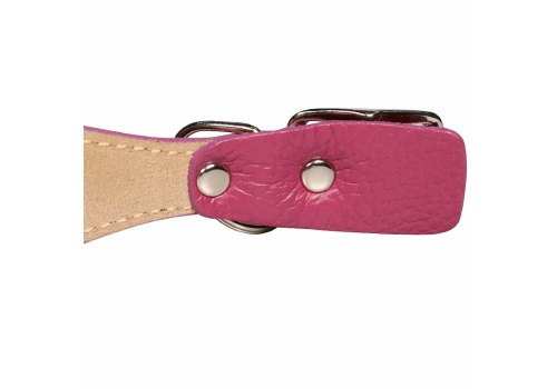 Mr.Kranch / Ошейник Мистер Кранч для собак из Натуральной кожи с QR-адресником Малиновый