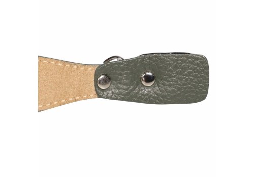 Mr.Kranch / Ошейник Мистер Кранч для собак из Натуральной кожи с QR-адресником Оливковый