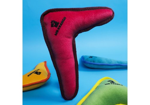 Mr.Kranch / Игрушка Мистер Кранч для собак Бумеранг с пищалкой Розовый