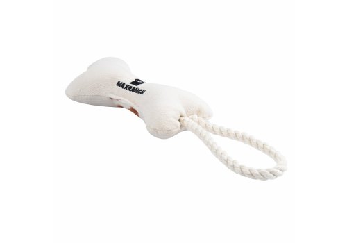 Mr.Kranch / Игрушка Мистер Кранч для собак Мелких и Средних пород Косточка с канатом Бежево-пятнистая