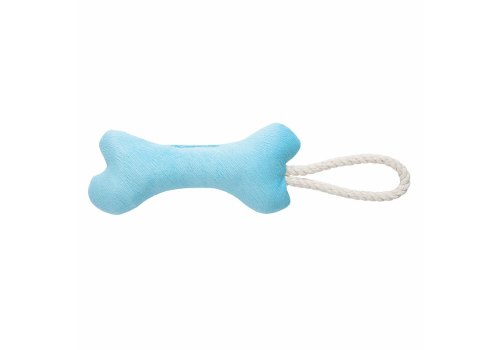 Mr.Kranch / Игрушка Мистер Кранч для собак Мелких и Средних пород Косточка с канатом Нежно-голубая