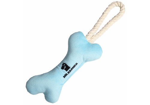 Mr.Kranch / Игрушка Мистер Кранч для собак Мелких и Средних пород Косточка с канатом Нежно-голубая