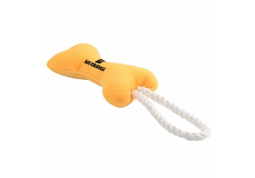 Mr.Kranch / Игрушка Мистер Кранч для собак Мелких и Средних пород Косточка с канатом Желтая
