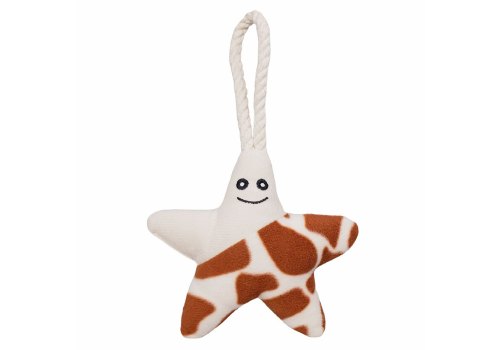 Mr.Kranch / Игрушка Мистер Кранч для собак Мелких и Средних пород Звездочка с канатом и пищалкой Бежево-пятнистая