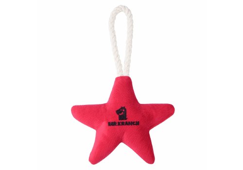 Mr.Kranch / Игрушка Мистер Кранч для собак Мелких и Средних пород Звездочка с канатом и пищалкой Ярко-розовая
