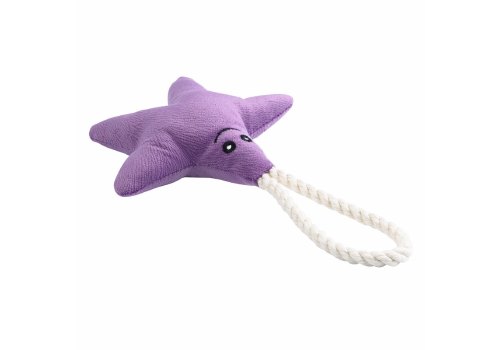 Mr.Kranch / Игрушка Мистер Кранч для собак Мелких и Средних пород Звездочка с канатом и пищалкой Фиолетовая