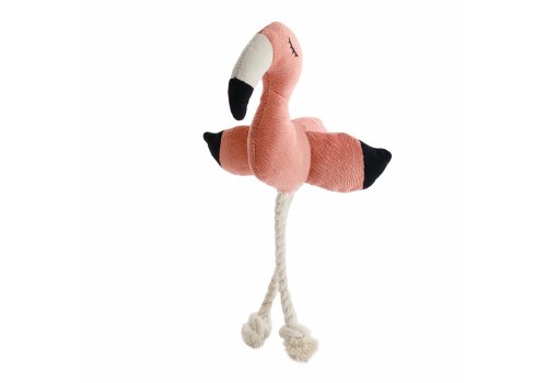 Mr.Kranch / Игрушка Мистер Кранч для собак Мелких и Средних пород Фламинго с канатом и пищалкой Персиковый