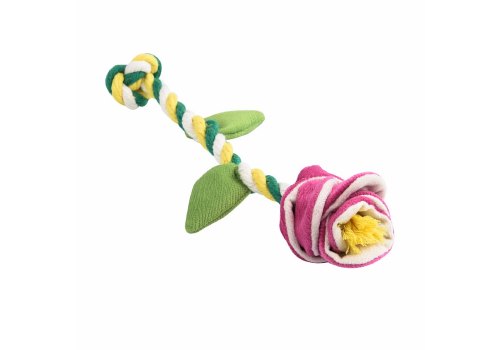 Mr.Kranch / Игрушка Мистер Кранч для собак Мелких и Средних пород Роза с канатом  Розовая