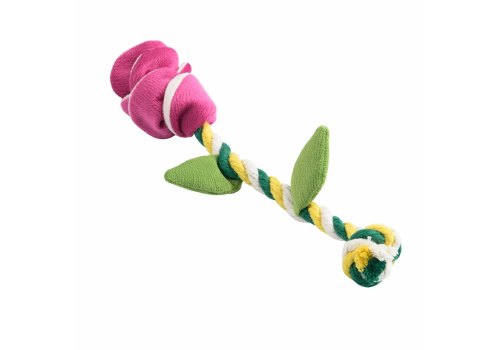 Mr.Kranch / Игрушка Мистер Кранч для собак Мелких и Средних пород Роза с канатом  Розовая