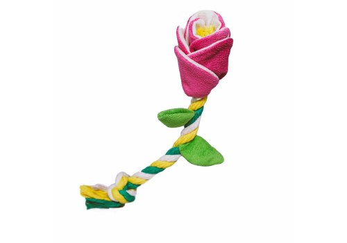 Mr.Kranch / Игрушка Мистер Кранч для собак Мелких и Средних пород Роза с канатом  Розовая