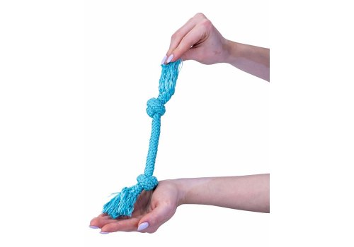 Playology Dri-tech Rope / Игрушка Плэйолоджи для собак жевательный канат с ароматом арахиса Голубой