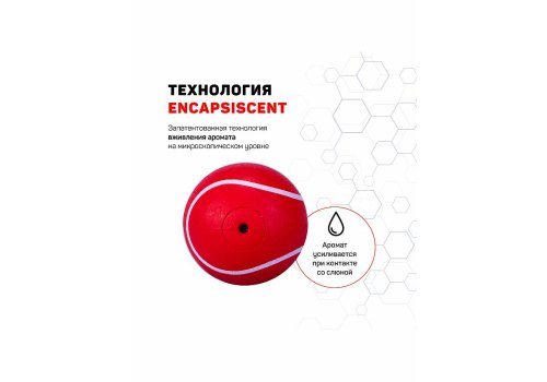 Playology Squeaky Chew Ball / Игрушка Плэйолоджи для собак хрустящий жевательный мяч с пищалкой и с ароматом говядины Красный