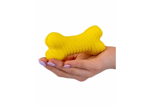 Playology Dual Layer Bone / Игрушка Плэйолоджи для собак двухслойная жевательная косточка с ароматом курицы Желтый